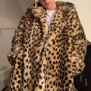Cheetah faux fur jacket